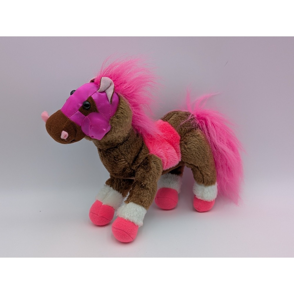 Cloud 9 Brown Pink Horse Plush ‎ Pony  9 Inch Dan Brechner